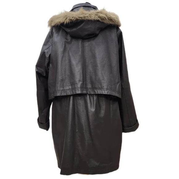 Vintage Veranesi Leathee Coat, Dark Brown, Women's 24W - Picture 3 of 8